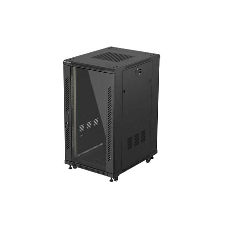 LANBERG INSTALAČNÍ SKŘÍŇOVÝ ROZVADĚČ 19" 22U 600X800 ČERNÉ SKLENĚNÉ DVEŘE (PLOCHÉ BALENÍ)