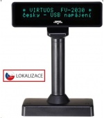 Virtuos VFD zákaznický displej Virtuos FV-2030B 2x20 9mm, USB, černý