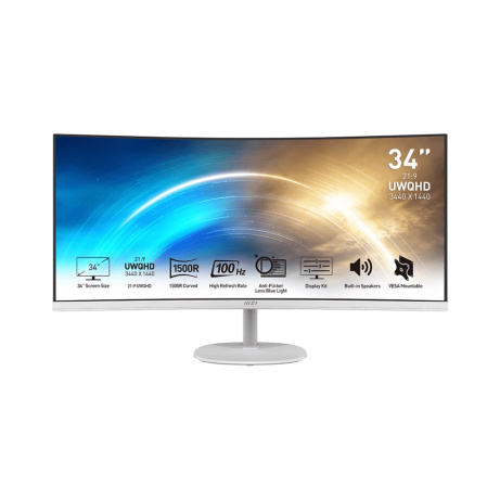 MSI Pro/MP341CQW/34"/VA/wQHD/100Hz/1ms/Bílá/3R