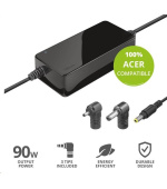 BAZAR - TRUST napájecí adaptér MAXO pro notebooky ACER 90W, vč. koncovek - poškozený obal