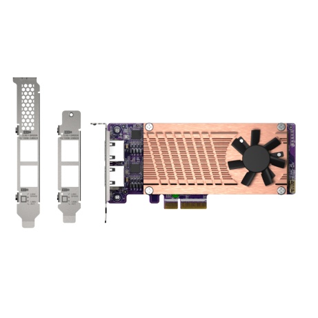 QNAP QM2 series, 2 x PCIe 2280 M.2 SSD slots, PCIe Gen3 x 4 , 2 x Intel I225LM 2.5GbE NBASE-T port