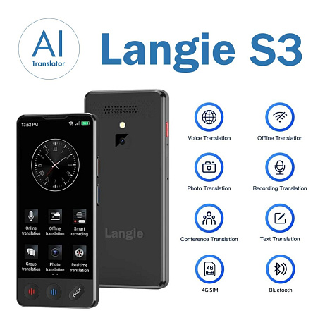 BAZAR - LANGIE S3 - kapesní překladač - Poškozený obal (Komplet)