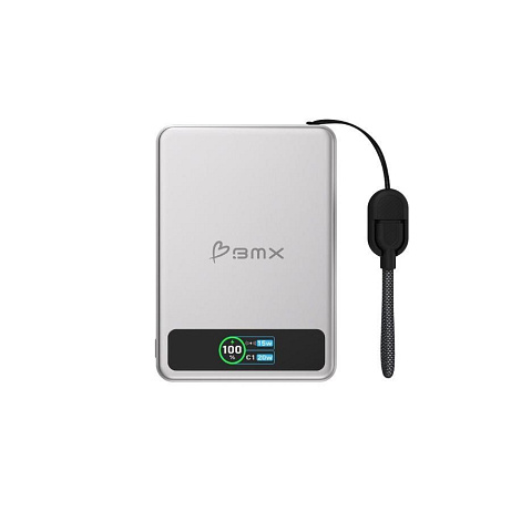 BMX SolidSafe™ 5K Solid-State Magnetic Power Bank, Silver
