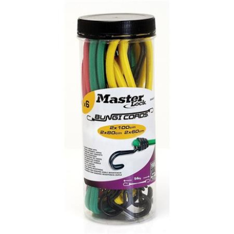 Master Lock Upínací gumy s háčky (6 ks / balení)