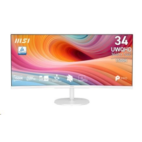 MSI LCD PRO MP341CQW, 34" 3440x1440 Curved, VA, 100Hz, 4ms, VESA 100x100mm, N/A, White