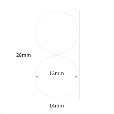 Niimbot štítky R 14x28mm 205ks WhiteRound B pro D11 a D110