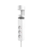 Solight 3z + USB A+C přenosné stolní zásuvky, 2m, bílá, USB rychlonabíječka 20W PD