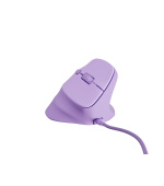 Vertikální myš Natec CRAKE 2 PRO/Vertikální/Optická/Pro praváky/12 400 DPI/Drátové USB-A/Fialová