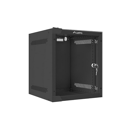 LANBERG RACKOVÁ SKŘÍŇ 10" PRO MONTÁŽ NA STĚNU 6U/280X310 (FLAT PACK) S PROSKLENÝMI DVEŘMI ČERNÁ