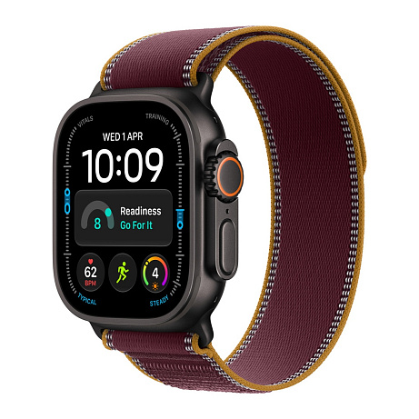 WATCH Ultra 4 49 Black TC/Burgundy Trail Loop- M/L