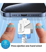 PremiumCord USB-C kabel s tlačítkem pro odpojení