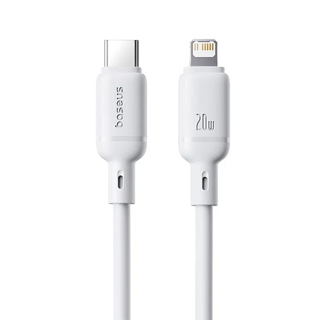 Baseus Rychlonabíjecí kabel Silky USB-C/Lightning 1m 20W bílý
