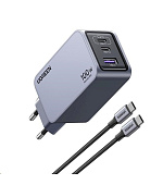 UGREEN síťová rychlonabíječka Nexode Pro 100W 3-Port, 2x USB-C, 1x USB-A, GaN, stříbrná