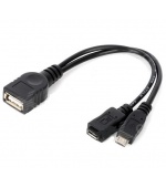 PremiumCord USB redukce kabel USB A/female+Micro USB/female - Micro USB/male OTG