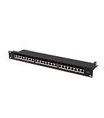 PATCH PANEL 24 PORTŮ 1U 19" CAT.7 FTP STÍNĚNÝ ČERNÝ LANBERG
