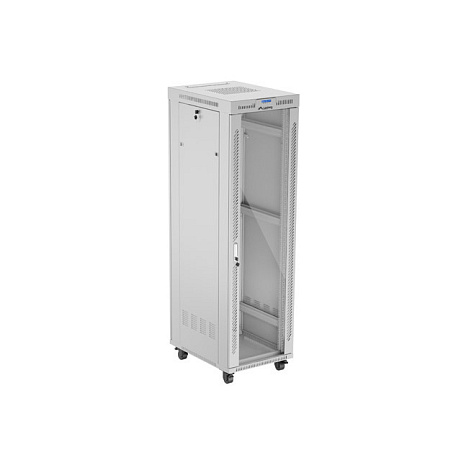 19" VOLNĚ STOJÍCÍ RACKOVÁ SKŘÍŇ 42U 600X800 ŠEDÉ SKLENĚNÉ DVEŘE LCD LANBERG (FLAT PACK) V2