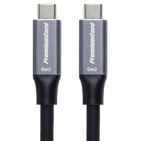 PremiumCord USB-C kabel (USB 3.2 Gen 2, 5A, 100W, 10Gbit/s ) černý 5m