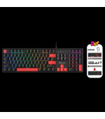 A4tech Bloody Klávesnice S510R, herní klávesnice, mechanická, drátová, Red Switch, CZ/SK, Černá