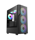 1stCOOL skříň GAMER 5, Mid tower, AU, USB 3.0, USB-C, 2x 140 ARGB Fan, 1x 120 ARGB Fan, bez zdroje, černá