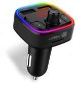 CONNECT IT CarRGB Bezdrátový FM transmitter, 2xUSB+MicroSD, černá