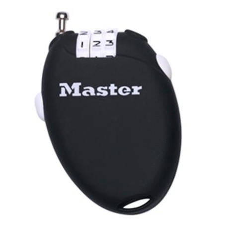 Master Lock Zatahovací kabelový zámek 4603EURD - černý