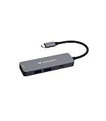 VERBATIM Dokovací stanice USB-C, 4v1, HDMI, USB-C PD, USB 3.0, USB 2.0, šedá