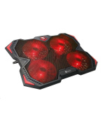 C-TECH chladící podložka pod NTB Zefyros (GCP-01R), casual gaming, 17,3", červené podsvícení, regulace otáček