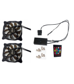 EUROCASE ventilátor RGB 120mm (spot Led), set 2ks + controller