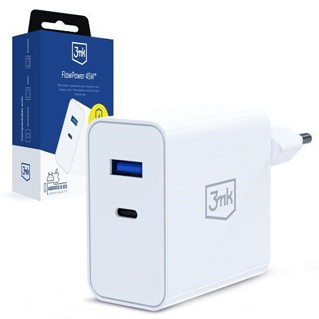 3mk FlowPower 45W 1A1C PD3.0 QC4+ White