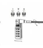 DICOTA Universal Security Cable Lock, 3 Exchangeable heads fits all slots, preset code