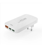 Hama rýchla USB nabíjačka GaN 2x USB-C + USB-A, PD/QC 65 W, plochá, skladacia