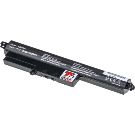 Baterie T6 Power pro Asus X200CA, X200LA, X200MA, F200CA, F200LA, F200MA, 2600mAh, 29Wh, 4cell