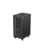 19" VOLNĚ STOJÍCÍ RACKOVÁ SKŘÍŇ 24U 600X800 ČERNÉ SKLENĚNÉ DVEŘE LCD LANBERG (FLAT PACK) V2