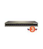 Tenda TEG1016M 16-port Gigabit Switch, 16x 10/100/1000 Mb/s, Fanless, MAC 8K, napájení AC/DC, i zeď