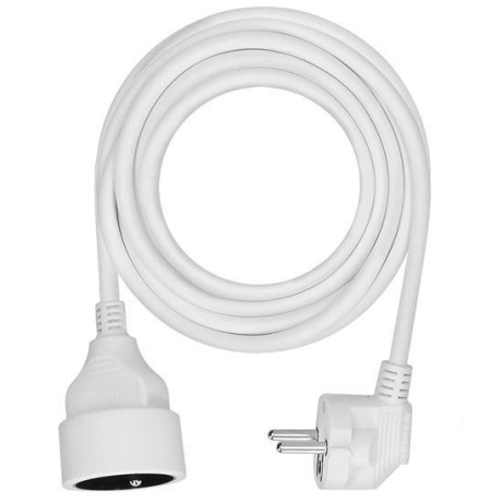 Solight prodlužovací přívod 5m, 1 zásuvka, 16A/3680W, PVC, bílý