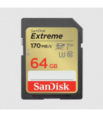 SanDisk SDXC karta 64GB Extreme (170 MB/s Class 10, UHS-I U3 V30)