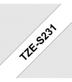 TZE-S231, bílá/černá, 12mm