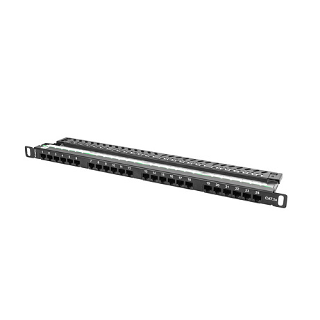 PATCH PANEL 24 PORTŮ 0,5U 19" CAT.5E UTP ČERNÝ LANBERG