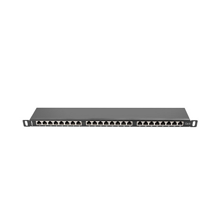 LANBERG PATCH PANEL 24 PORTŮ 0,5U 19" CAT.6 FTP STÍNĚNÝ ČERNÝ