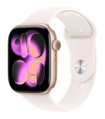 Apple Watch Series 11 GPS 46mm Rose Gold Aluminium Case with Light Blush Sport Band - S/M
