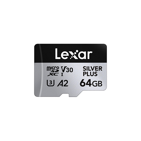 Lexar 64GB H-P Silver Plus microSDHC s adp C10 A2