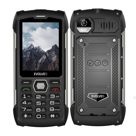 EVOLVEO StrongPhone H1, IP68 odolný Dual SIM telefon, 2,8"LCD, 5000mAh, Powerbanka, černo-stříbrný