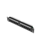 PATCH PANEL 12PORT 1U 10" CAT.6 UTP ČERNÝ LANBERG
