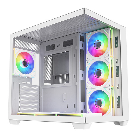 FSP M341-WA/Midi Tower/Transpar./Bílá