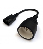 Redukce pro UPS (IEC320-C14) - FR zásuvka (CEE7/5), 30cm