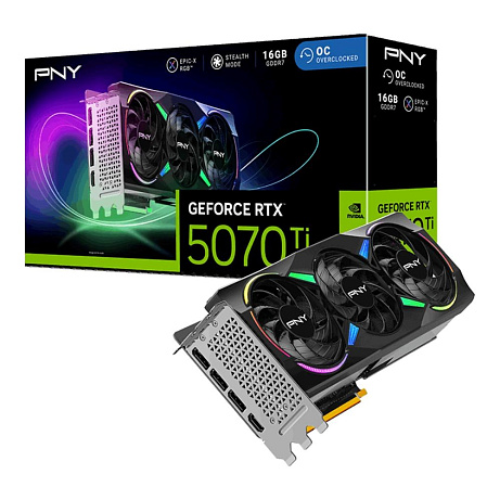 PNY VGA Nvidia GeForce RTX 5070 Ti 16GB ARGB OC Triple Fan, RTX 5070 Ti OC, 16GB GDDR7, 3x DP, 1x HDMI