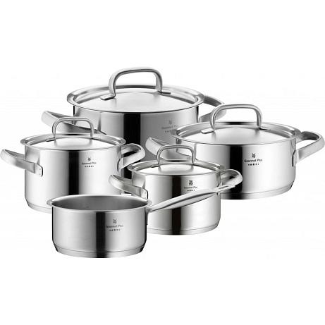 WMF sada hrnců Gourmet Plus, 5 ks, nerezová ocel Cromargan®, dno TransTherm® pro indukci