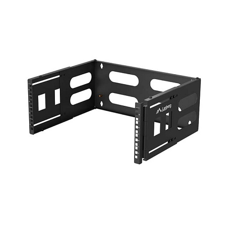 SKLÁDACÍ DRŽÁK PRO MONTÁŽ NA STĚNU 19" 4U 497X400/240 ČERNÝ LANBERG