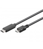 PremiumCord USB-C/male - USB 2.0 Micro-B/Male, černý, 1m