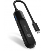 CONNECT IT USB-C hub USB 3.0, externí, černý